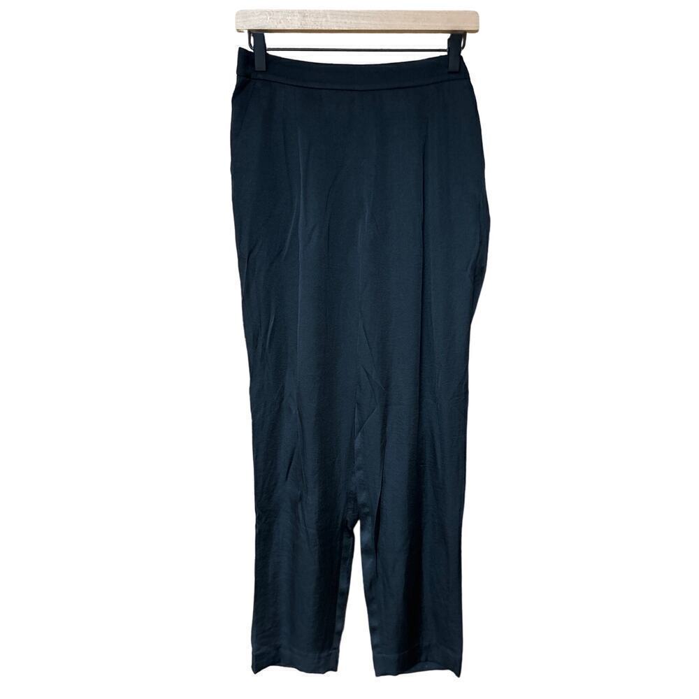 Lafayette 148 New York Black Pull On Dress Minimalist Lightweight Pants Size S